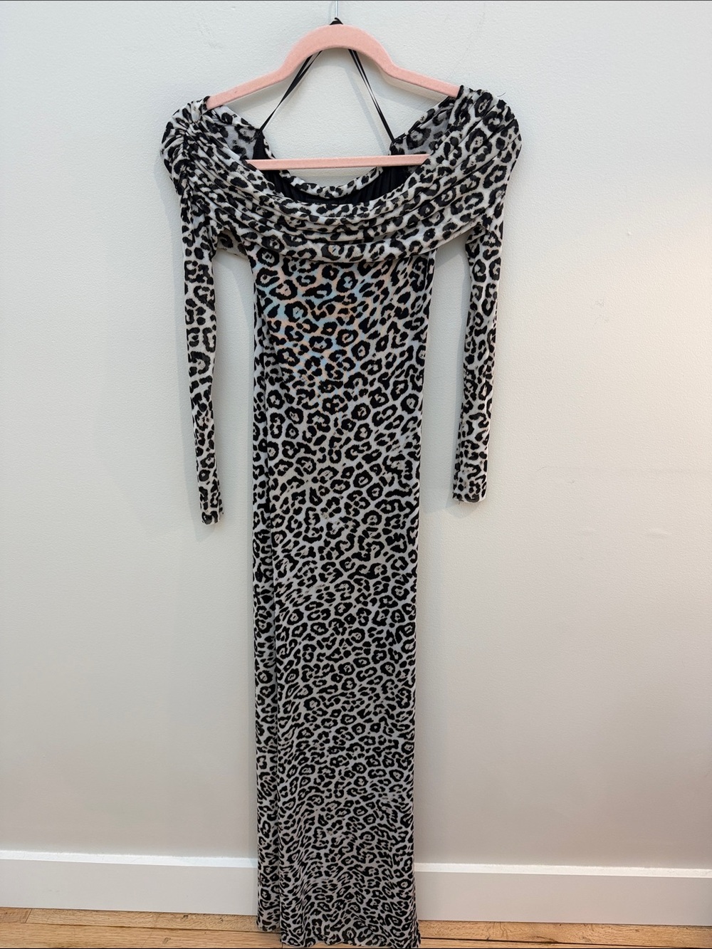 AFRM Off The Shoulder Cheetah Maxi Dress